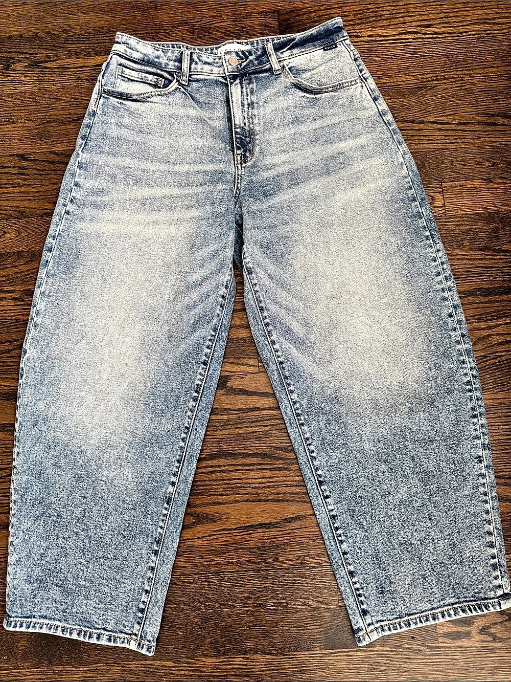 CELLO Mid-Waisted Barrel Leg Jeans Straight Leg Jeans Blue Size 7